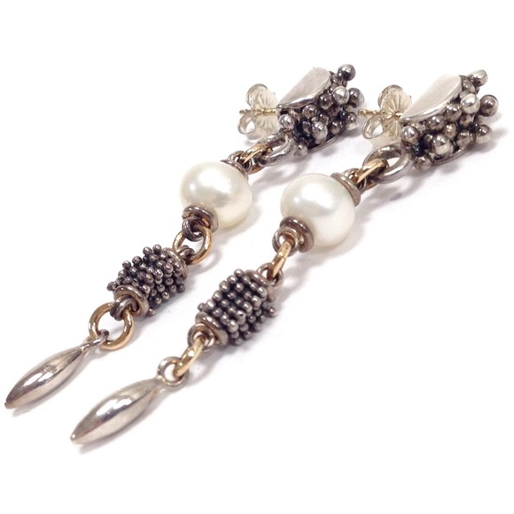 Michael Dawkins Caviar Starry Night Pearl Earrings - Picture 1 of 11